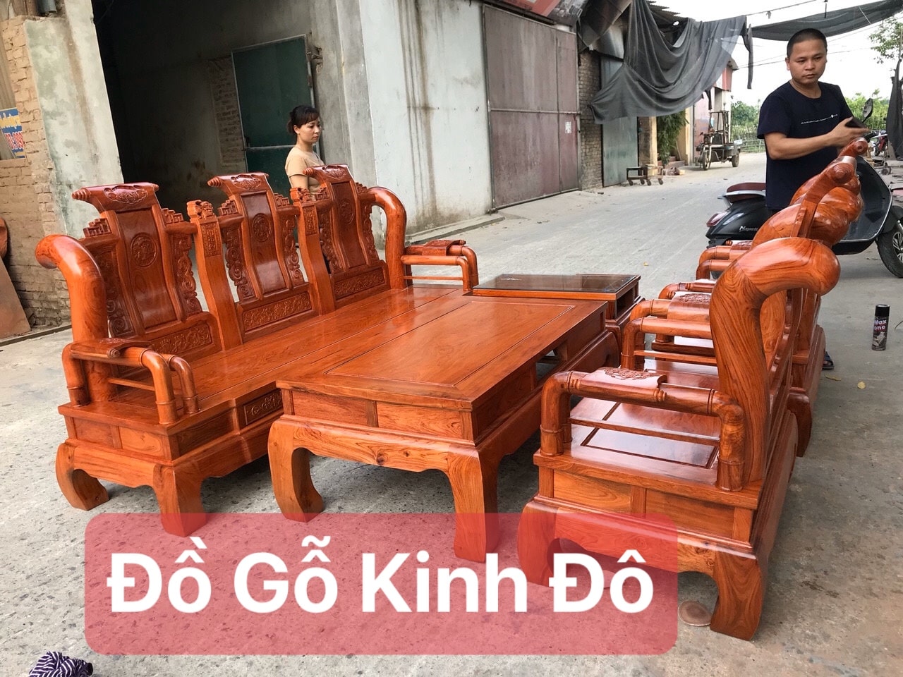 Bộ Ghế Tần Thủy Hoàng Tay 12 Gỗ Hương Đá Giá Cực Rẻ Mà Lại Đẹp