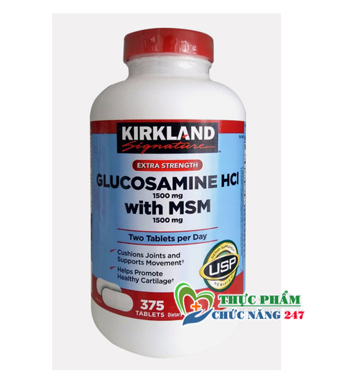 Viên uống Glucosamine Kirkland 375 viên HCL 1500mg Chính Hãng từ Mỹ