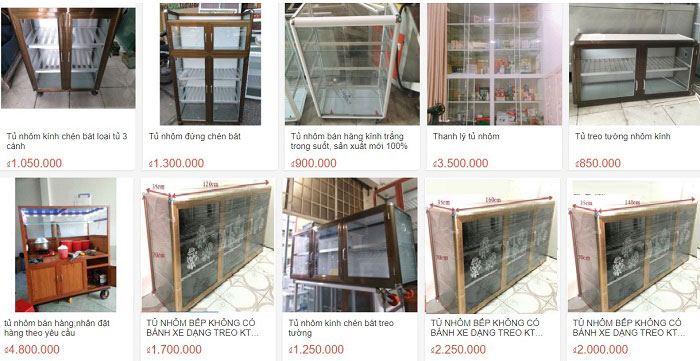 Các mẫu tủ nhôm đựng chén bát giá rẻ đẹp chất lượng