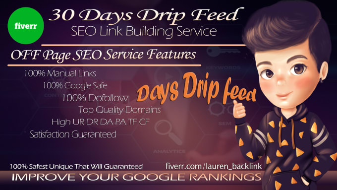 Submit 30 days drip feed seo link building service for a daily update by Lauren_backlink | Fiverr