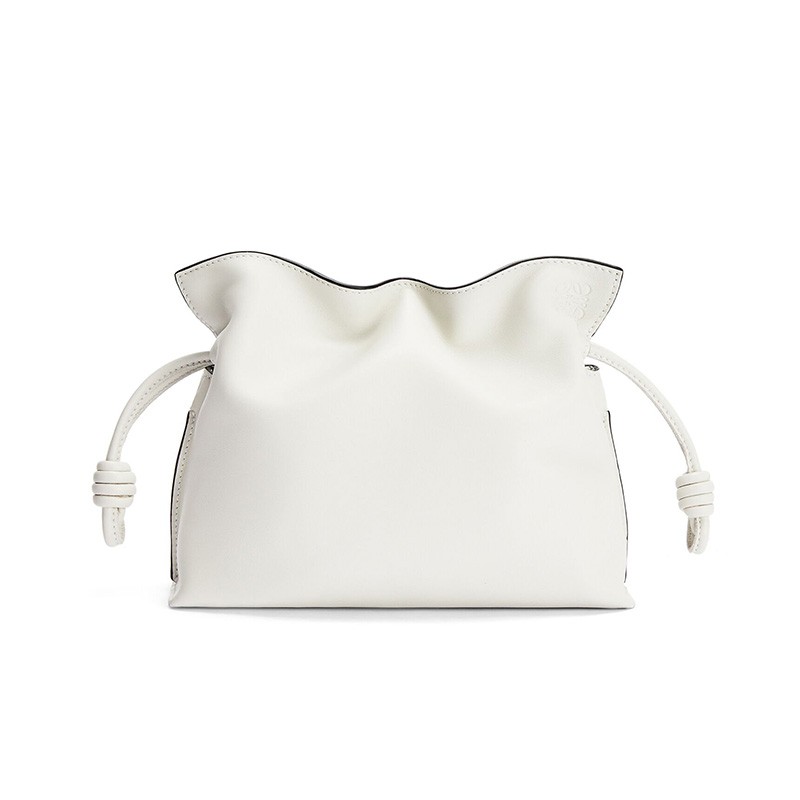 Loewe Mini Flamenco Clutch Nappa Calfskin In white