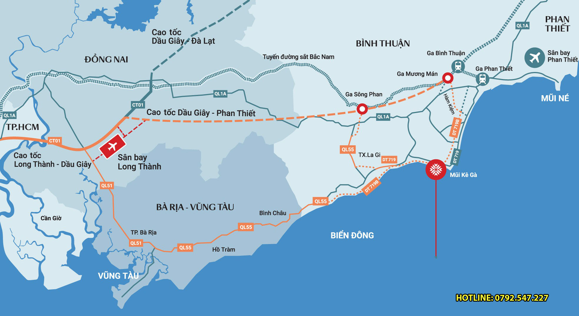 Tuyến cao tốc Bắc Nam qua Bình Thuận đồng loạt xây dựng