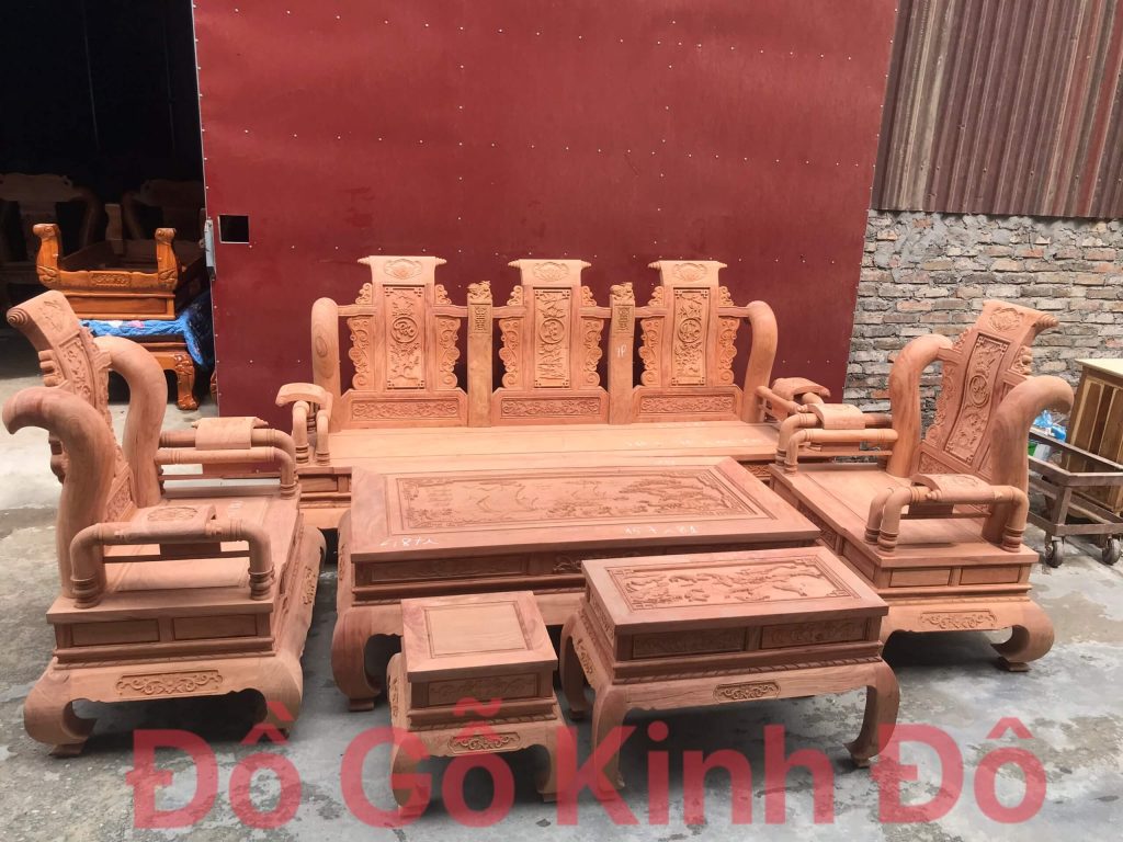 Những bộ bàn ghế Tần Thủy Hoàng gỗ Hương đá cực đẹp - Đồ Gỗ Vũ Huy