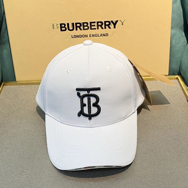 Burberry Embroidered Monogram Motif Baseball Cap White