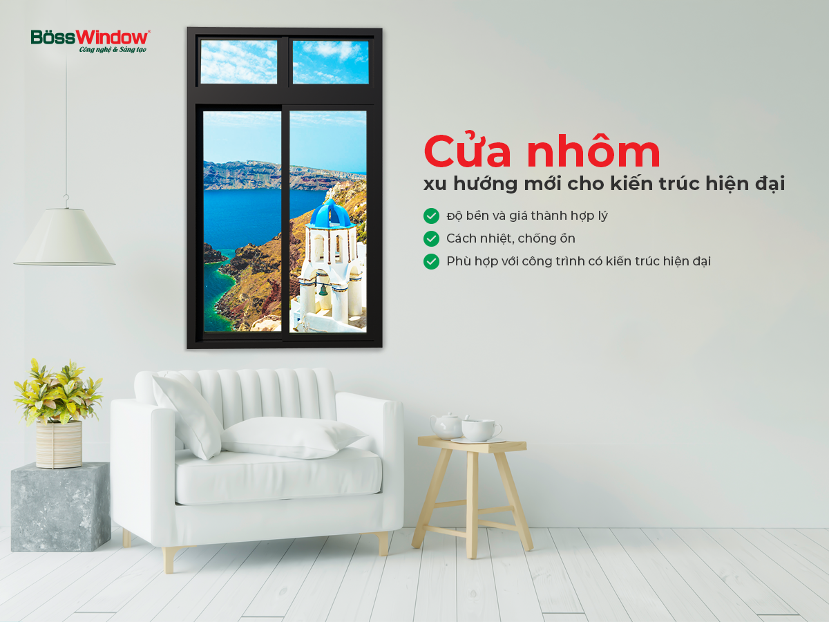 Cửa sổ nhôm xingfa 2 cánh BossWindow - Tân Trường Sơn Group