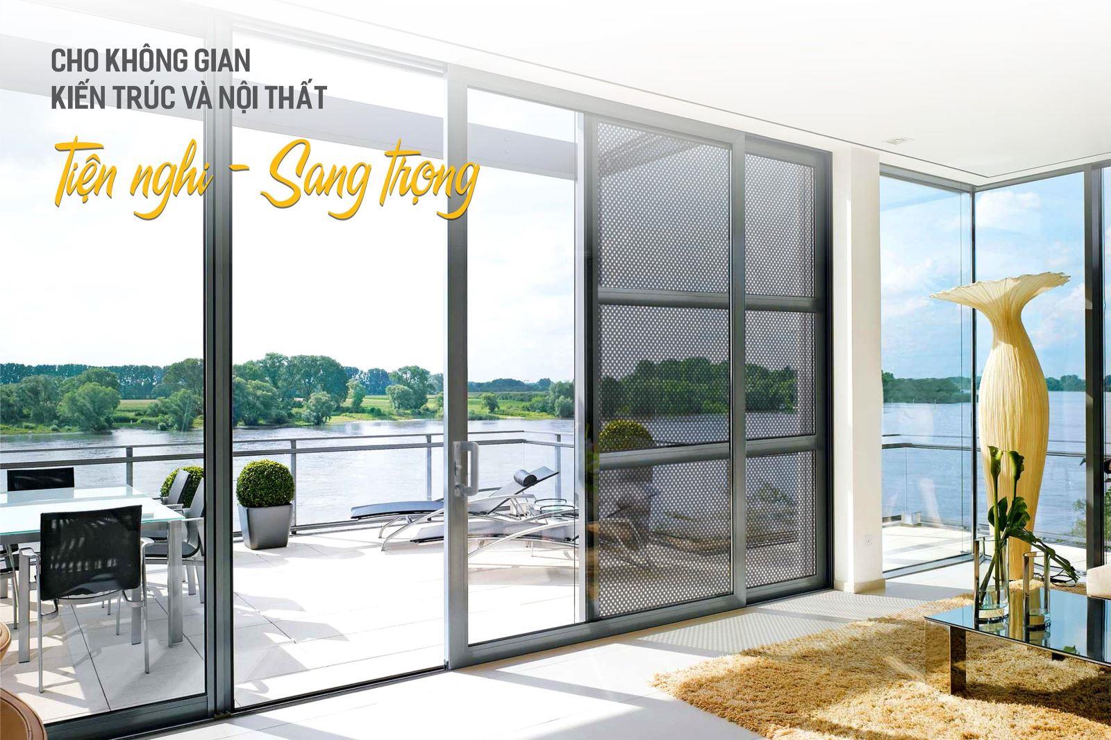 Vách ngăn phòng nhôm kính, vách ngăn phòng khách bằng nhôm BossWindow