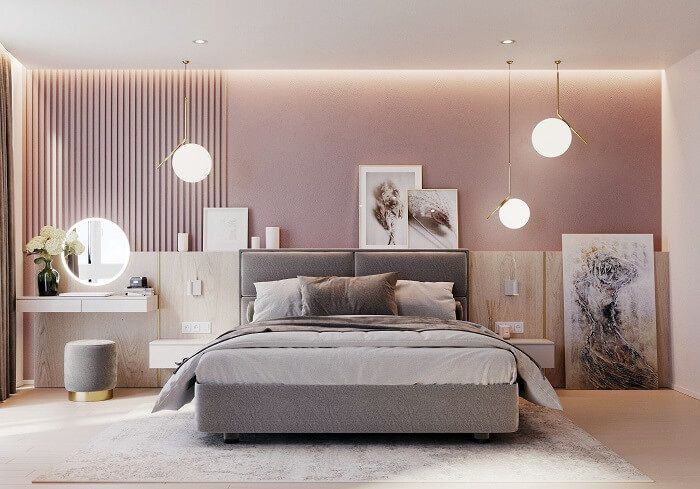 Top 50 mẫu phòng ngủ đẹp cho nữ màu hồng sang trọng năm 2021 - KDesign