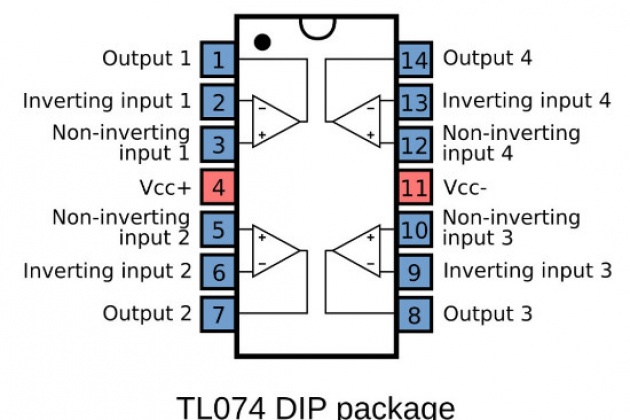 IC TL074 thông số kỹ thuật sơ đồ chân datasheet