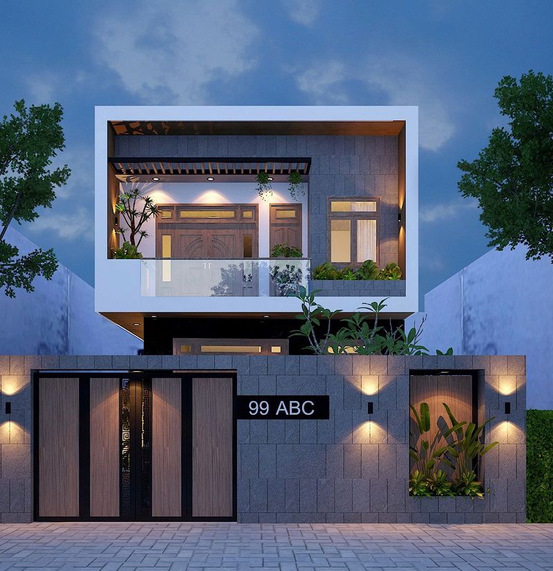 Gợi ý mẫu thiết kế nhà phố 2 tầng mặt tiền 5m đẹp, hiện đại - Kiến Thiết Việt