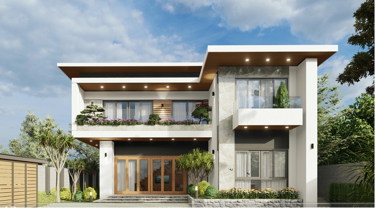 Những mẫu nhà 2 tầng mái bằng hiện đại năm 2022 - Kiến Thiết Việt