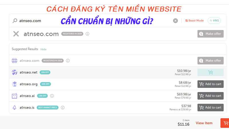 Cách đăng ký tên miền website nhanh chóng - ATNseo