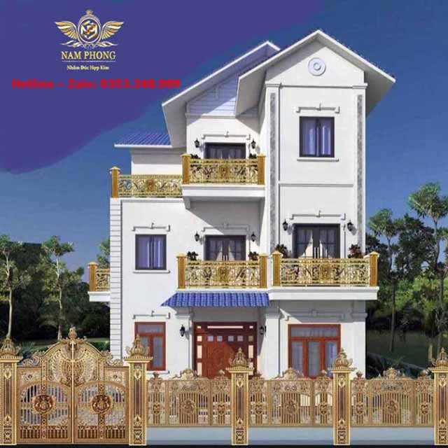 Cổng, cửa, cầu thang, lan can nhôm đúc Long An sang trọng, hiện đại