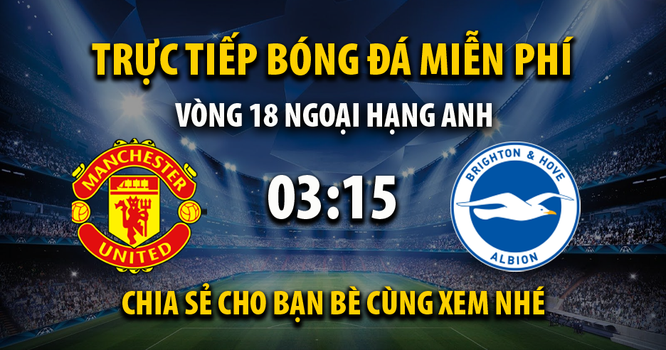 Link trực tiếp trận Man Utd vs Brighton Hove lúc 03:15, ngày 16/02/2022 - Cakhia.com