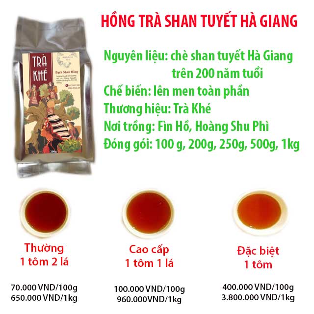 Nơi bán Hồng trà shan tuyết cổ thụ Hoàng Shu Phì ngon số 1 Hà Giang