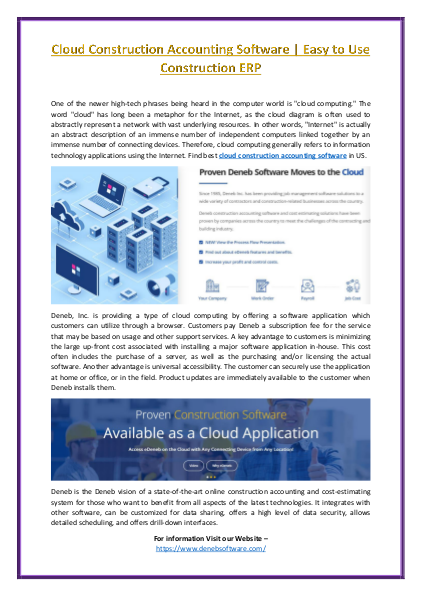 Cloud Construction Accounting Software - Easy to Use Construction ERP | edocr