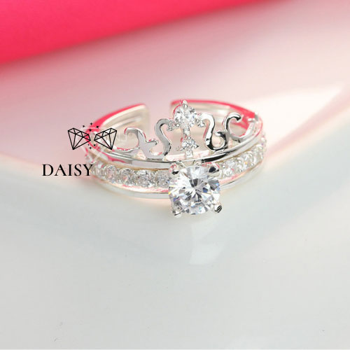 Nhẫn bạc nữ hình vương miện, thiết kế nhẫn độc đáo - Trang sức Daisy