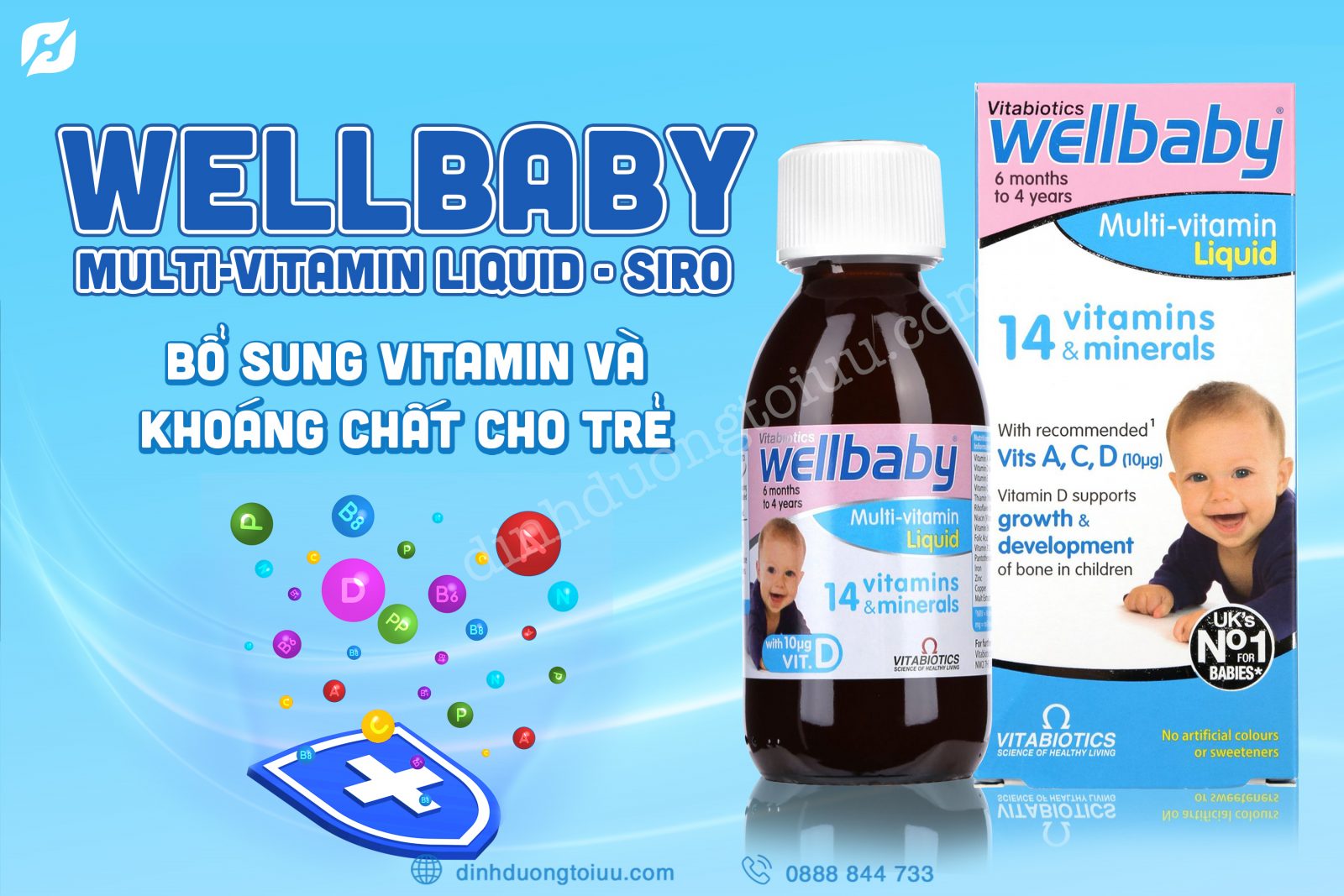 Wellbaby Multi-vitamin Liquid - Siro bổ sung Vitamin và Khoáng chất cho trẻ  - Dinh Dưỡng Tối Ưu