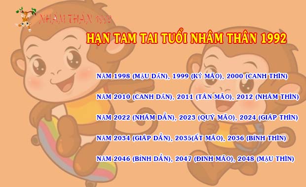 Tra cứu hạn tam tai tuổi Nhâm Thân 1992 tránh vận hạn