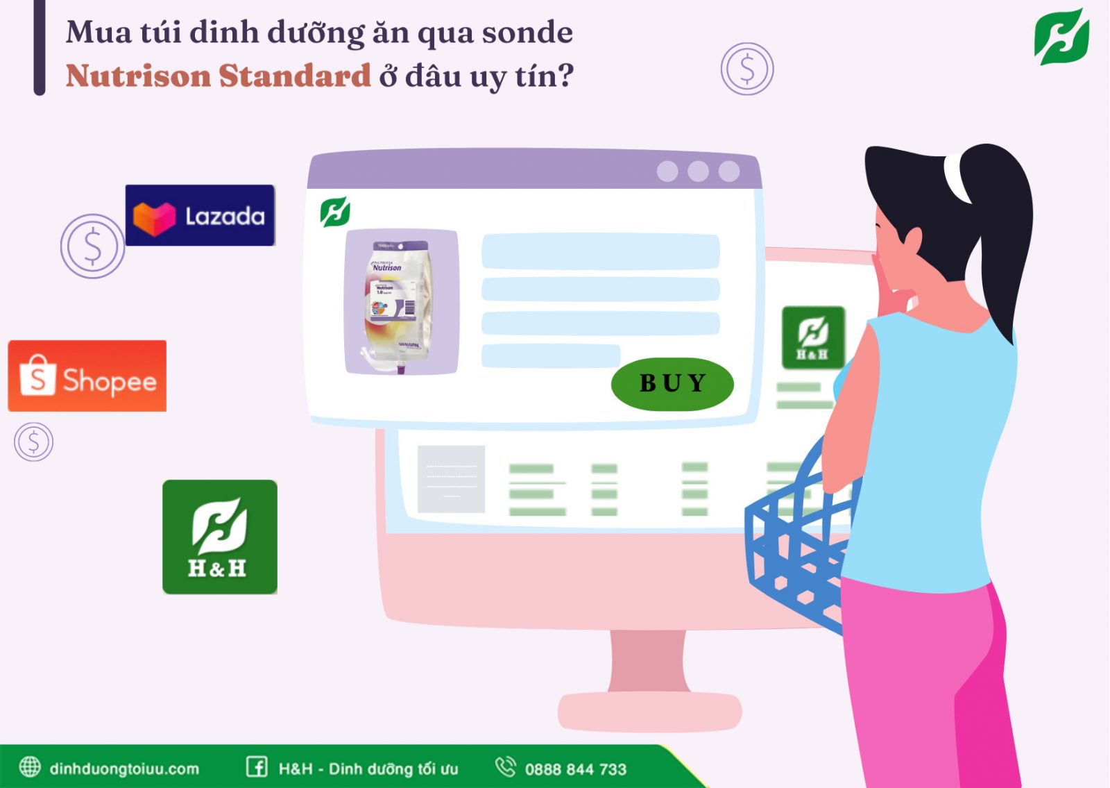 Túi dinh dưỡng ăn qua sonde dạ dày Nutrison Standard mua ở đâu? - H&H Nutrition