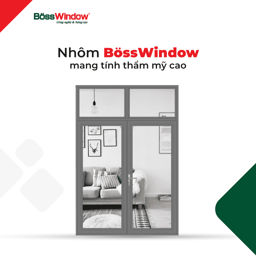Cửa sổ mở quay 2 cánh nhôm xingfa BossWindow - Tân Trường Sơn Group
