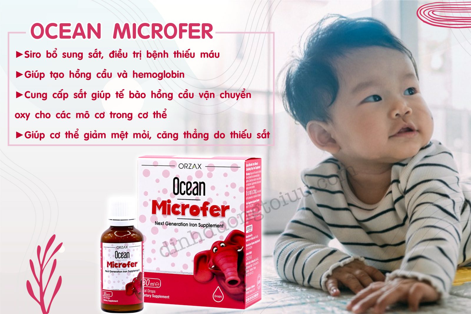 Ocean Microfer - Siro bổ sung sắt, hỗ trợ điều trị thiếu máu - Dinh Dưỡng Tối Ưu