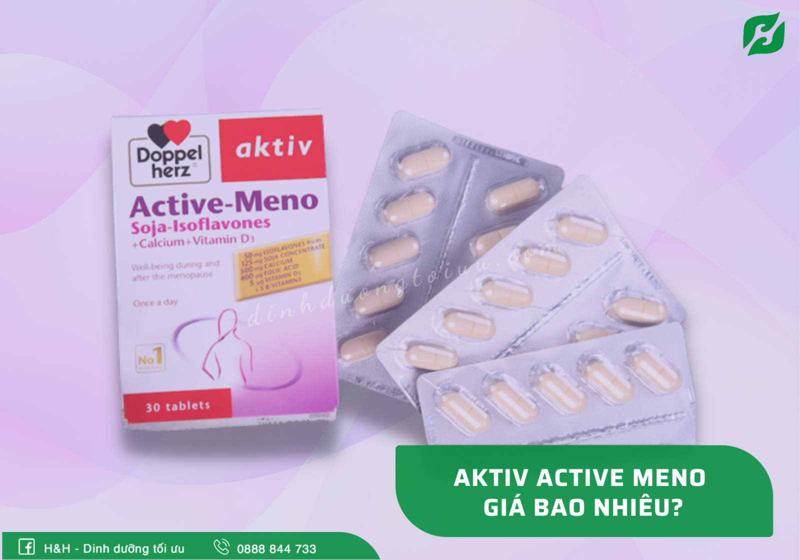 Viên uống cân bằng nội tiết tố nữ Aktiv Active-Meno giá bao nhiêu? - H&H Nutrition