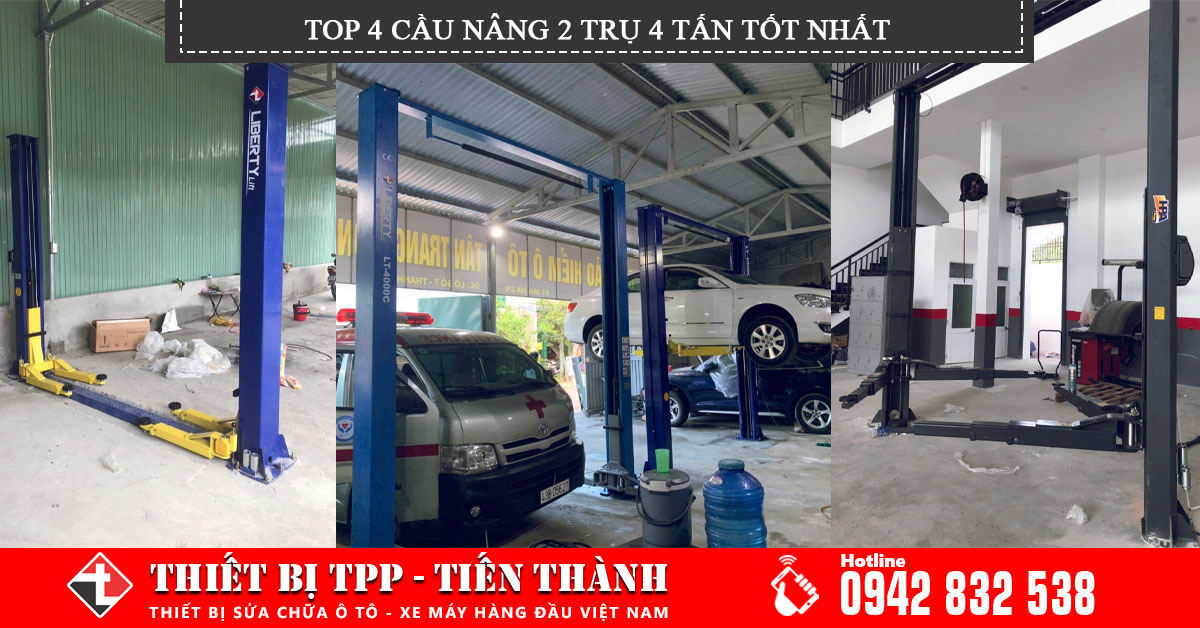 Top 4 cầu nâng 2 trụ 4 tấn tốt nhất được sử dụng phổ biến tại Garare Ô Tô
