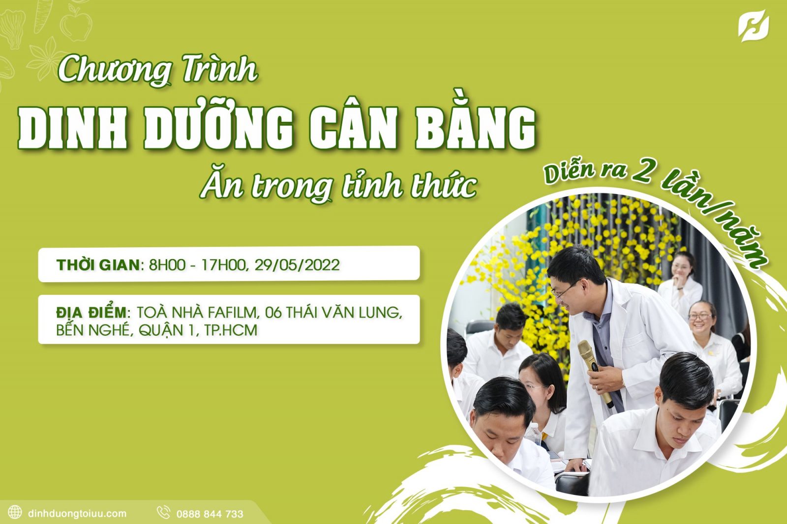 Chương trình Dinh dưỡng OFFLINE đặc biệt : "DINH DƯỠNG CÂN BẰNG - Ăn trong tỉnh thức" - H&H Nutrition