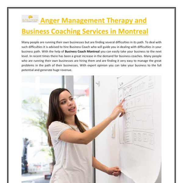 Anger Management Therapy and Business Coaching Services in Montreal | Pearltrees