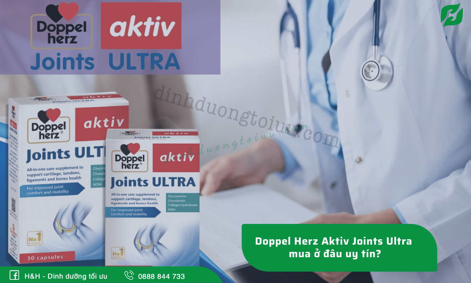 Doppel Herz Aktiv Joints Ultra mua ở đâu? Thông tin về viên uống Doppelherz Aktiv Joints Ultra - H&H Nutrition