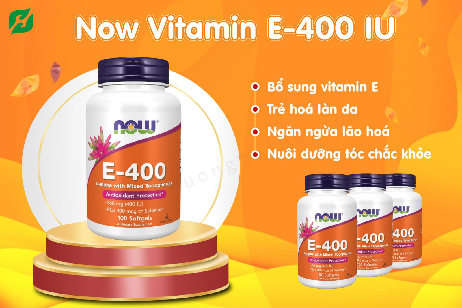 Now Vitamin E-400 IU - Viên uống bổ sung vitamin E - Dinh Dưỡng Tối Ưu
