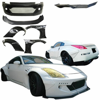 VSaero FRP TKYO Wide Body Kit 9pc > Nissan 350Z Z33 2003-2008 (vsaero_108365) - Overboost.com