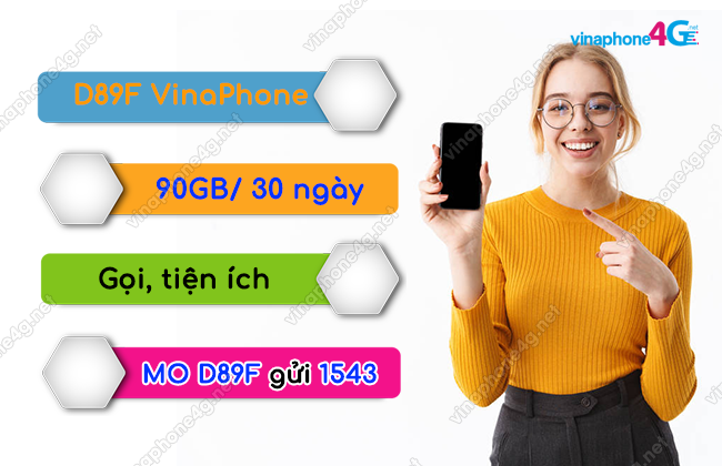 Gói cước 4G D89F của VinaPhone 89k tặng 90GB + phút gọi khủng