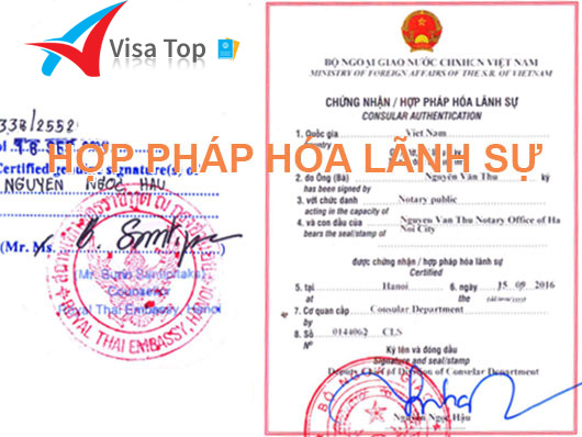 Dịch vụ hợp pháp hoá lãnh sự - Chứng nhận lãnh sự trọn gói, lấy nhanh trong ngày - Visatop