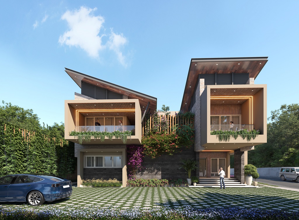 Không Gian Xanh Của Mẫu Biệt Thự Sân Vườn 3 Tầng Độc Đáo Sang Trọng 