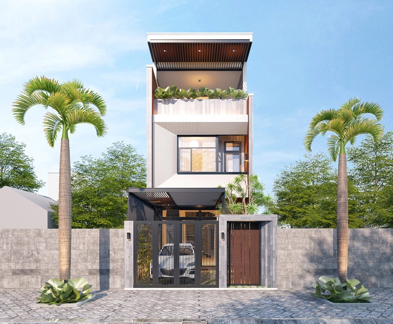Mẫu nhà ống 3 tầng mặt tiền 5m đẹp, hiện đại sang trọng - Kiến Thiết Việt