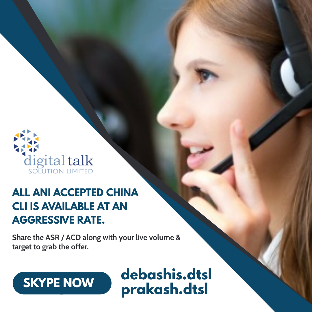 All ANI Accepted China CLI Available at best price - DTSL