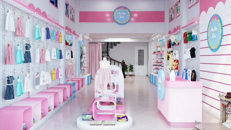 30+ Các mẫu thiết kế shop quần áo trẻ em đẹp hiện nay