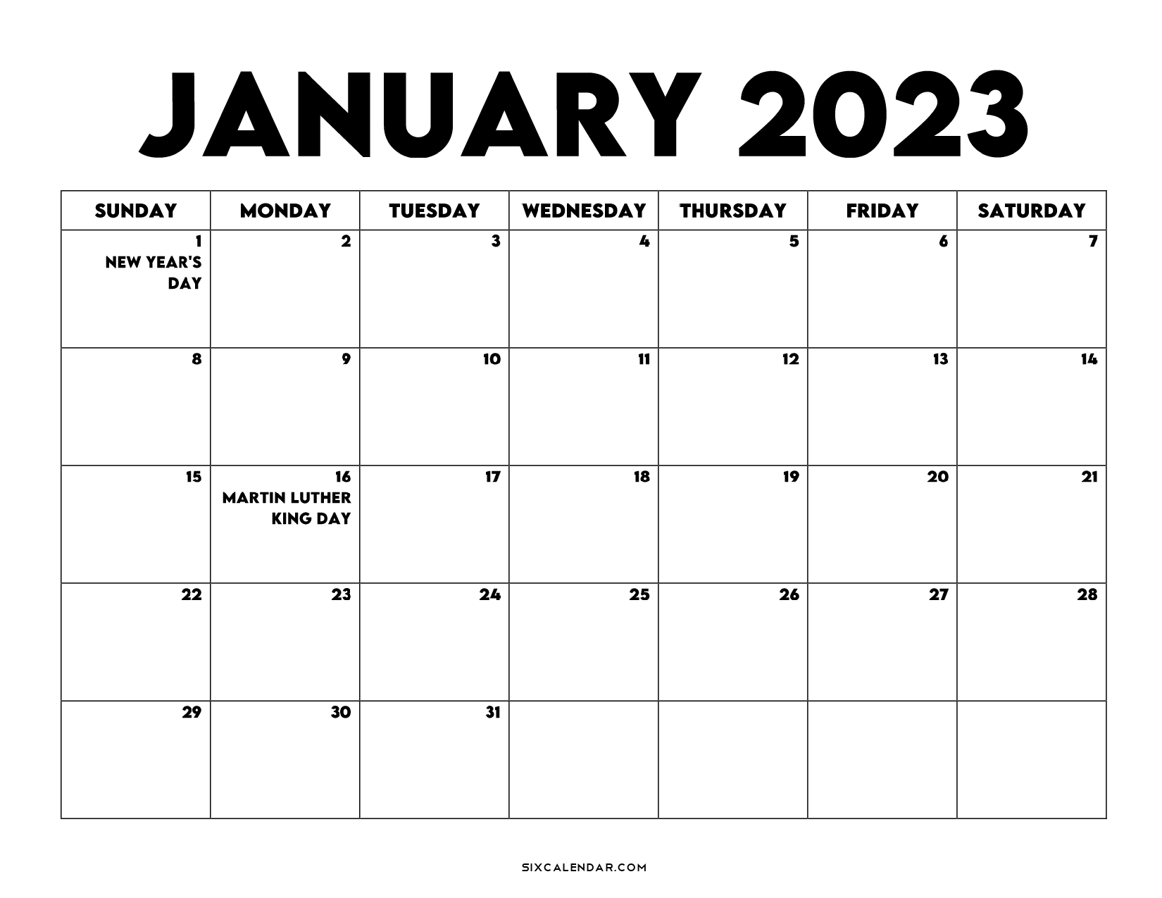 Have Any Option to Print January 2023 Calendar Printable?