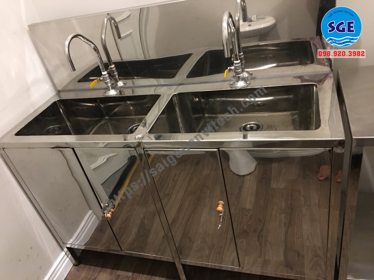 Bồn rửa tay tiệt trùng 2 vòi chuẩn Y TẾ - Trực tiếp sản xuất