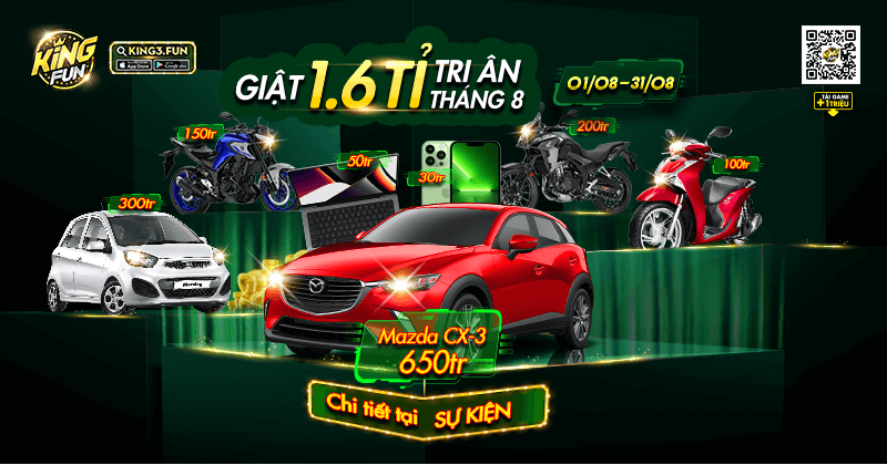 Khuyến mãi Kingfun tháng 8: Đua top tri ân tổng thưởng hơn 1,6 tỷ