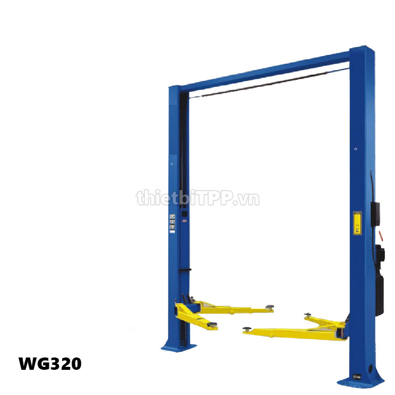 Cầu nâng ô tô 2 trụ Đài Loan kiểu cổng cáp trên Wonder WG320