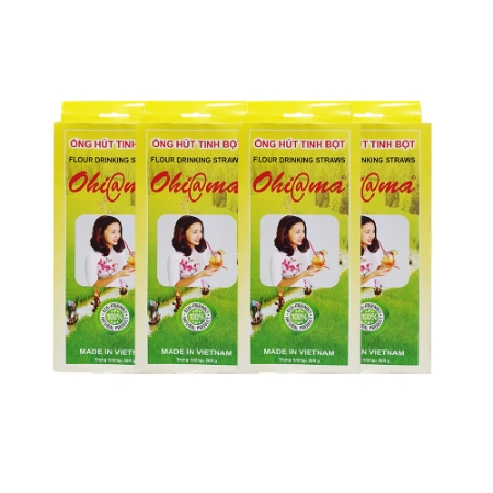 [EC]-Combo 4 hộp ống hút tinh bột Ohiama (200g x 4)