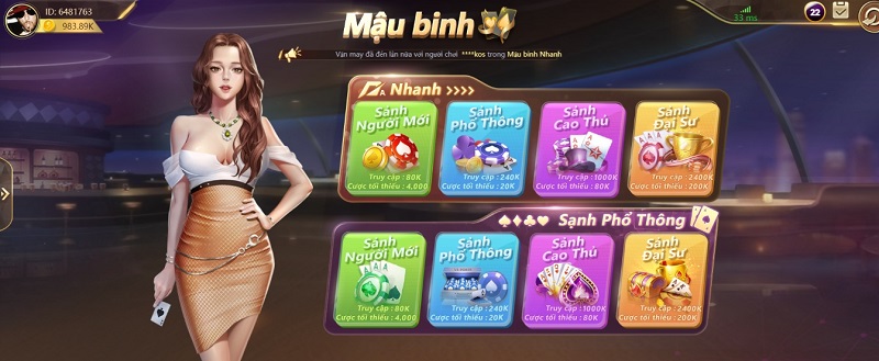 Mậu Binh: Chơi 1 được 3 chỉ có duy nhất tại Kingfun