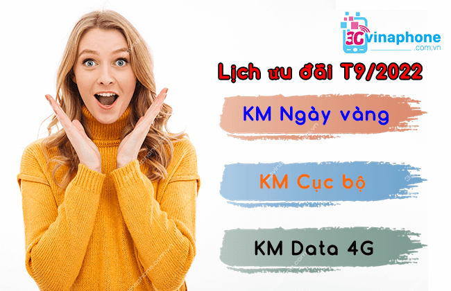 Lịch khuyến mãi VinaPhone tặng tiền, data trong tháng 9/2022