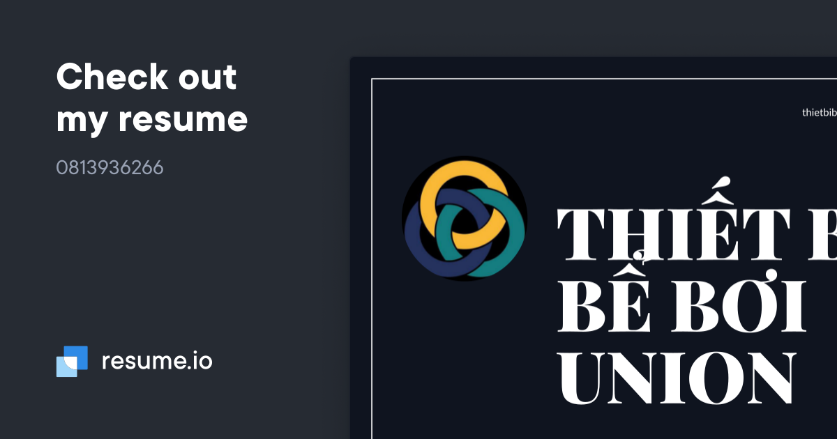 Thiết bị bể bơi Union · Resume.io