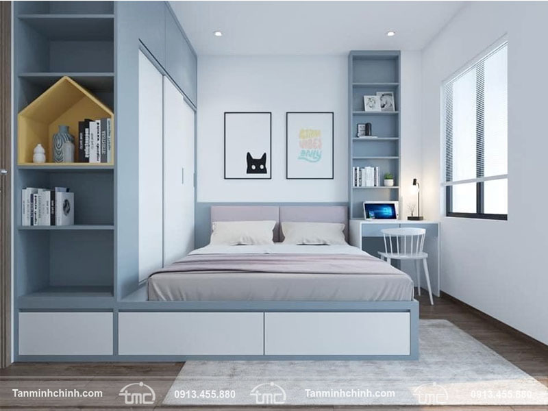 Giường tủ gỗ công nghiệp đẹp, hiện đại - Nội thất Tân Minh Chính