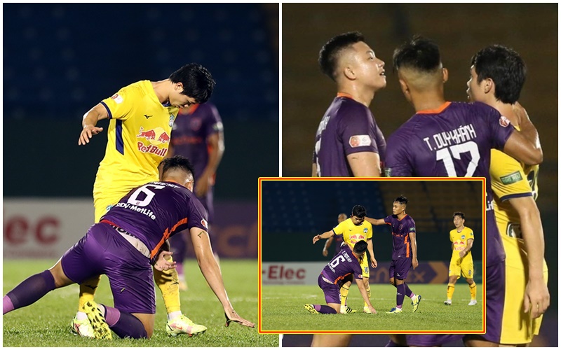 Cố tình chơi xấu Công Phượng, cầu thủ to béo nhận trái đắng: ‘Ngã sóng xoài, phải nhận thẻ vàng’