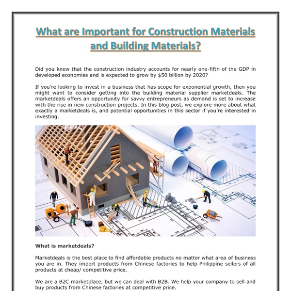 What are Important for Construction Materials and Building Materials | Pearltrees