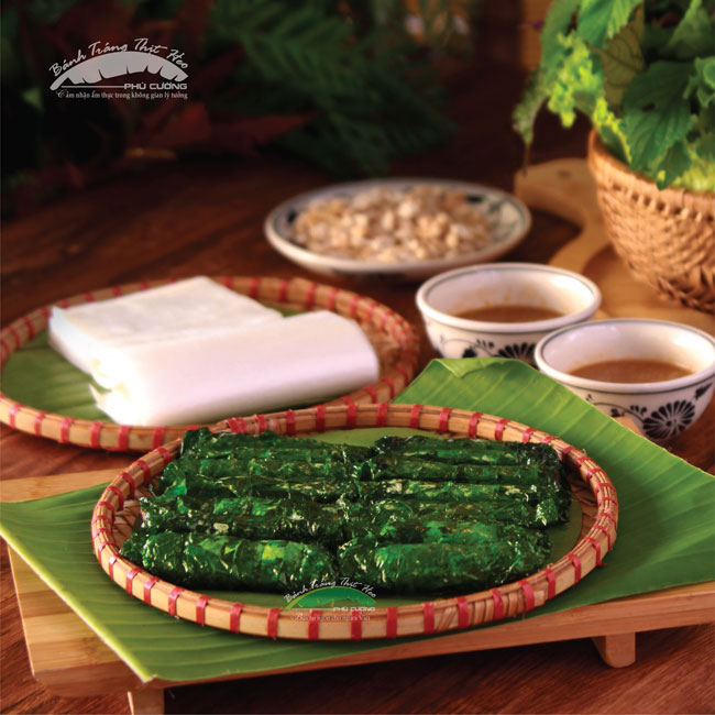 Bánh tráng cuốn bò lá lốt - Bánh tráng thịt heo Phú Cường